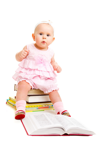 Baby on books - Foto, Bild