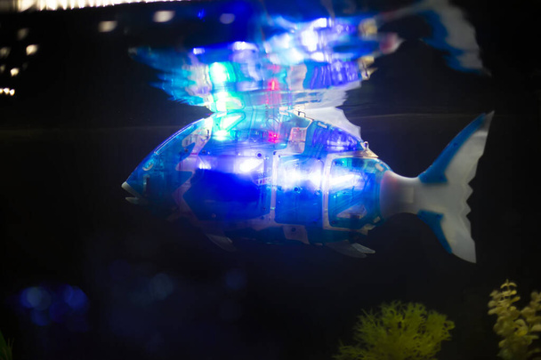 Mekanik balık Aquabot koyu bir arka planda - Fotoğraf, Görsel