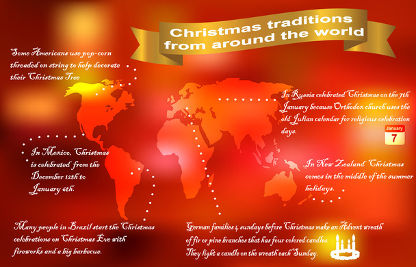 Traditons Χριστούγεννα από σε όλο τον κόσμο - Διάνυσμα, εικόνα