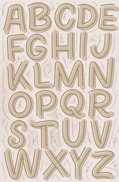 Plakat z ręcznie rysowanymi literami. Typograficzna czcionka. Zabawny alfabet do druku t koszuli i projektowania tła. Ilustracja wektora - Wektor, obraz