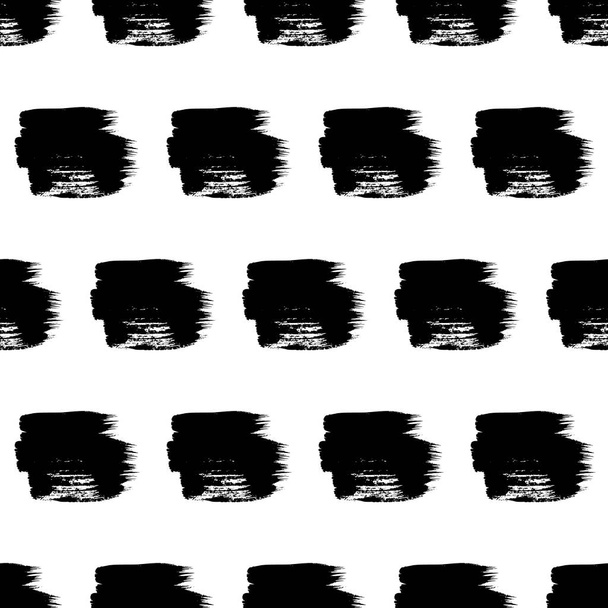 Patrón sin costuras con mancha de garabatos dibujados a mano oscura sobre fondo blanco. Textura grunge abstracta. Ilustración vectorial - Vector, Imagen