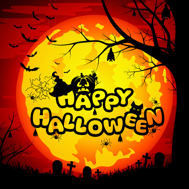 Happy Halloween Hintergrund - Vektor, Bild