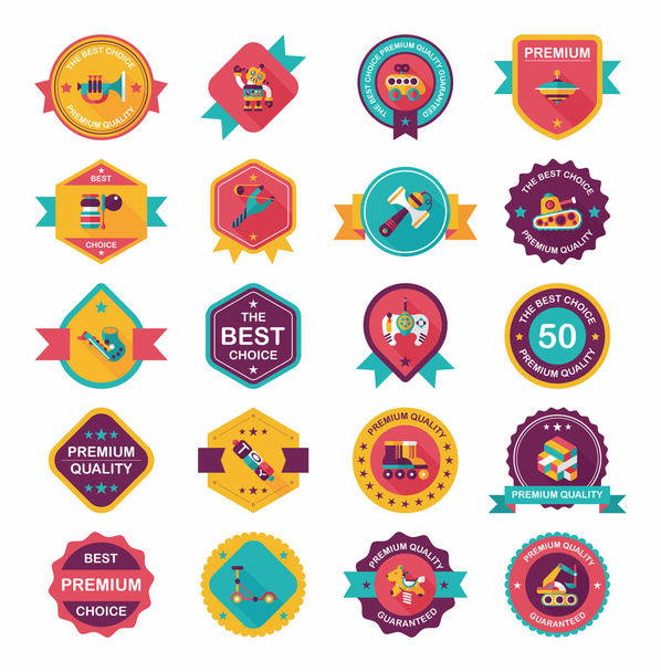 Toy badge banner design flat background set, eps10 - Vector, Image