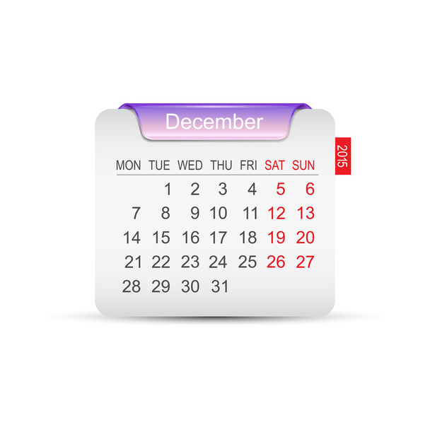 Calendar December 2015. Vector. - Вектор, зображення