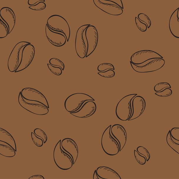 coffee beans seamless pattern - vector illustration - Vektori, kuva