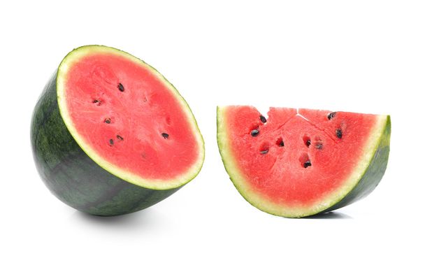 half of watermelon isolated on white - Zdjęcie, obraz