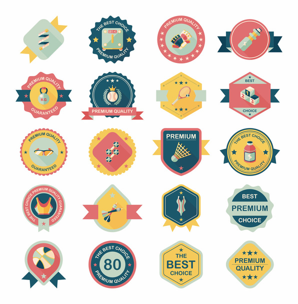 Sport badge flat banner design background set, eps10 - Vettoriali, immagini