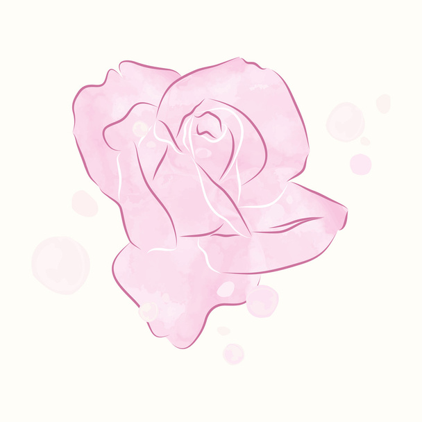 Illustration of watercolor rosebud - ベクター画像