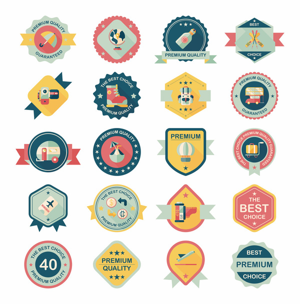 Travel badge banner design flat background set, eps10 - ベクター画像