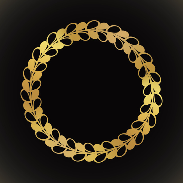 黄金の月桂樹の花輪 - ベクター画像
