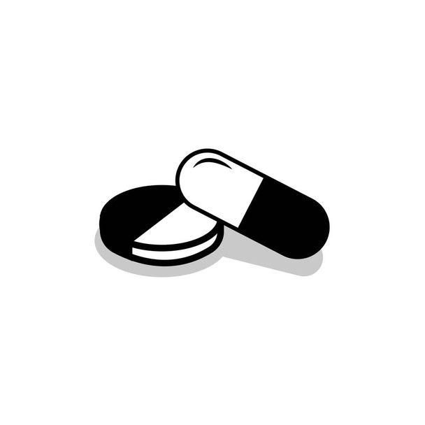 medicine capsules icon logo vector design template - Vektör, Görsel