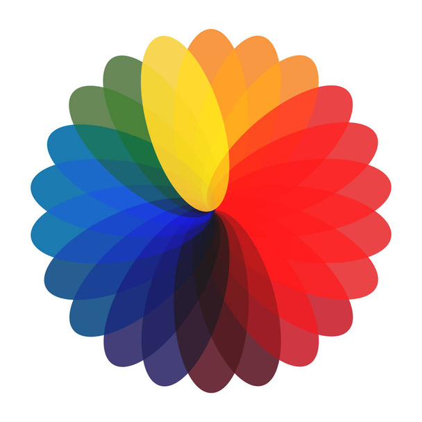 Circular palette of all colors of the rainbow on a white background - Vector illustration - Vector, Image