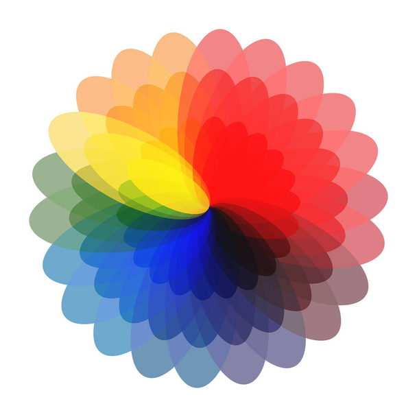 Tavolozza circolare di tutti i colori dell'arcobaleno su sfondo bianco - Illustrazione vettoriale - Vettoriali, immagini