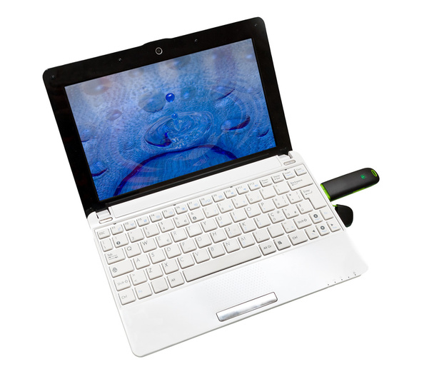 Netbook with internet key - Photo, Image