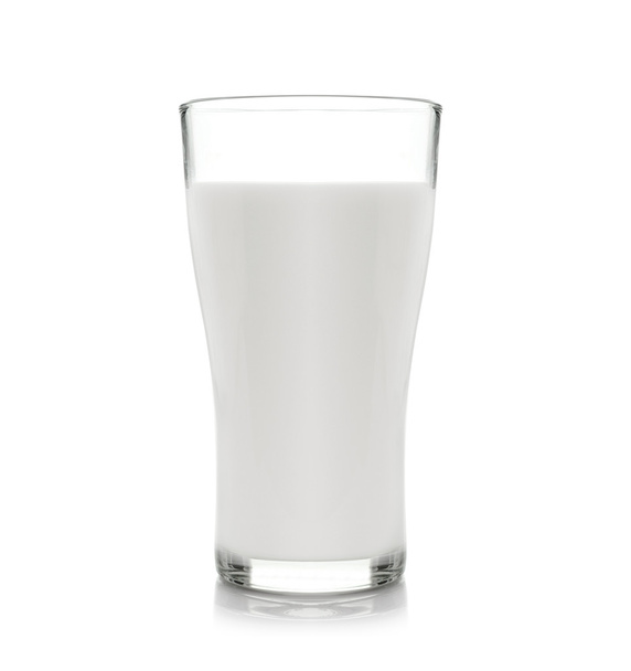 glass of milk isolated on white background - 写真・画像