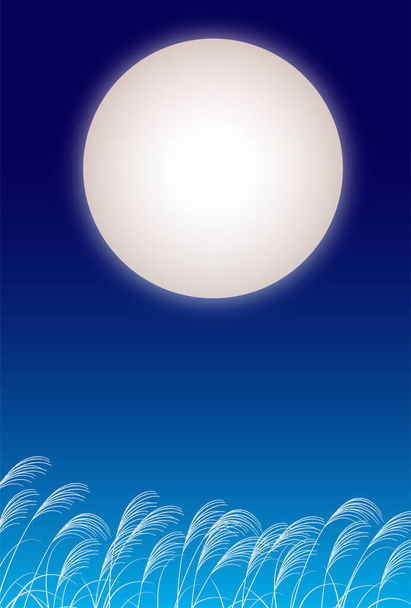 Quince noches Luna visualización paisaje fondo - Vector, Imagen
