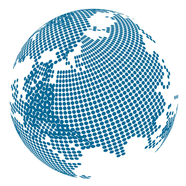 Terra dot ícone silhueta mundial - Vetor, Imagem