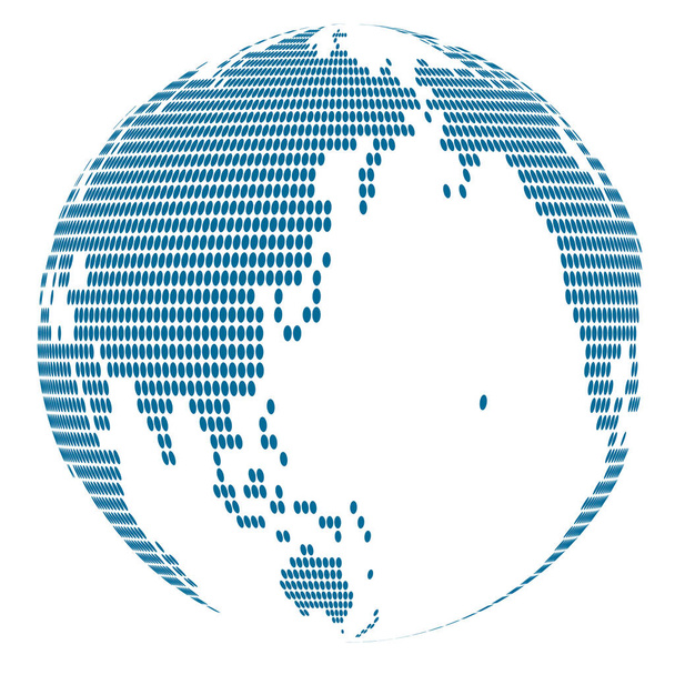 Earth dot world silhouette icon - Vector, Image
