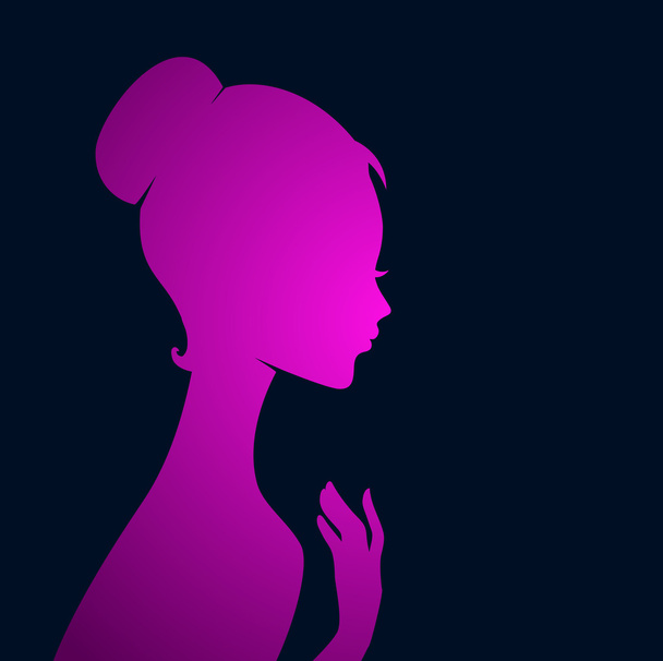 Beautiful woman's silhouette image - Vetor, Imagem