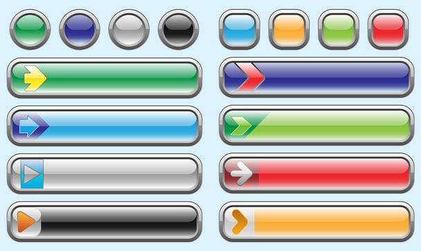 Shiny internet buttons set - Vector, Image