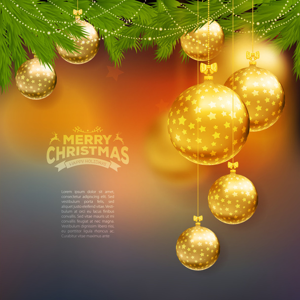 クリスマス ボール テンプレート背景 - ベクター画像