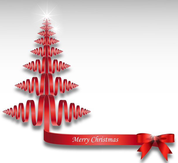 Рождественская елка с лентой для Вашего дизайна
 - Вектор,изображение