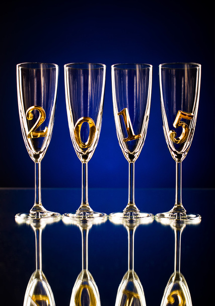 Glass goblets for champagne - Foto, Imagen