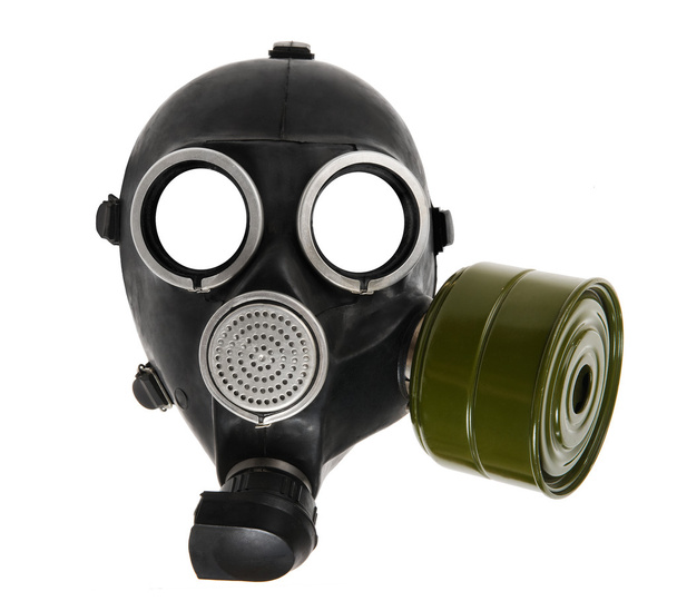 Gas-mask on white - 写真・画像