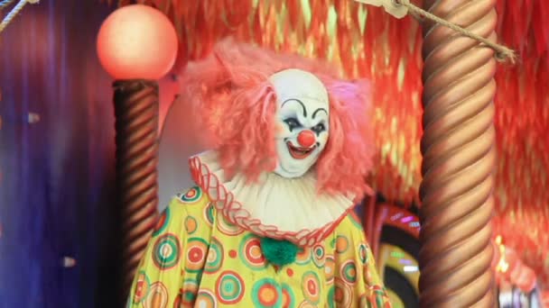 Scary clown doll action smiling. - Footage, Video