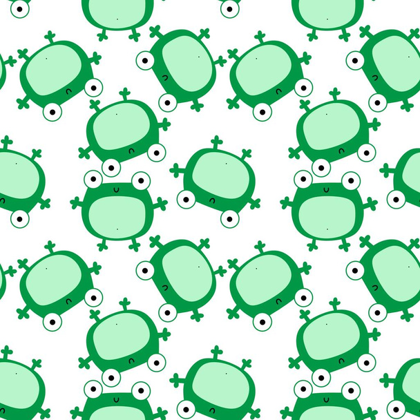 Cartoon seamless kawaii frogs pattern for kids and kindergarten and fabrics and wrapping paper. High quality photo - Valokuva, kuva