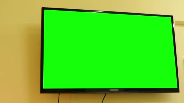 TV (televisión) - pantalla verde - habitación - en la pared
 - Imágenes, Vídeo