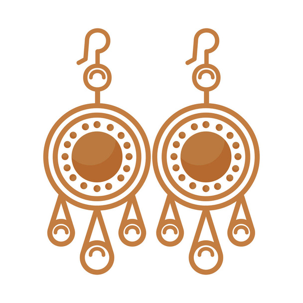 earrings with circles jewerly icons - Vector, Image