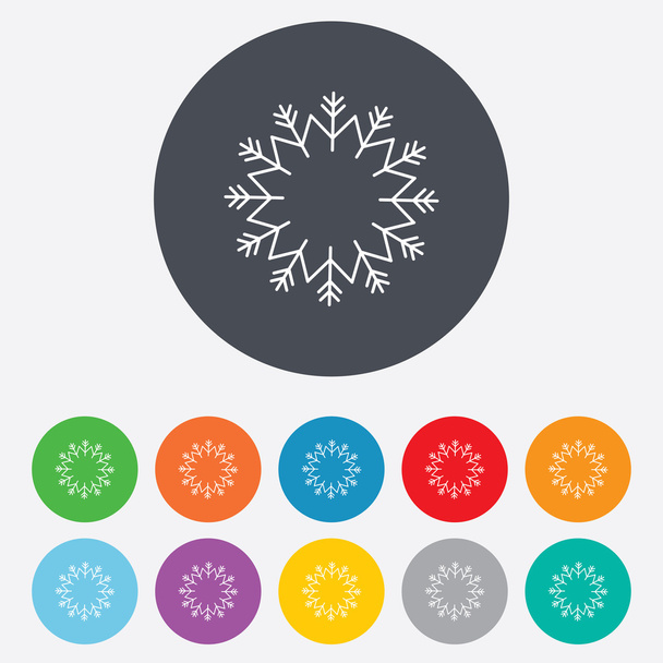 Snowflake artistic sign icon. Air conditioning. - Vektör, Görsel