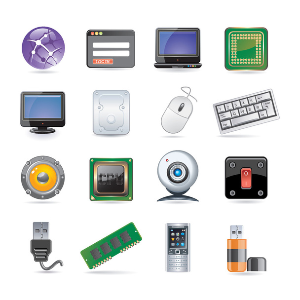 Conjunto de iconos de tecnología
 - Vector, imagen