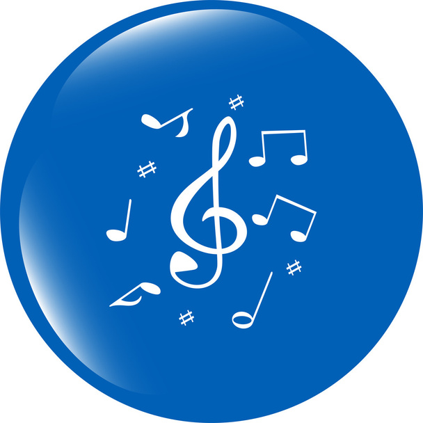 music round glossy web icon on white background - Фото, зображення