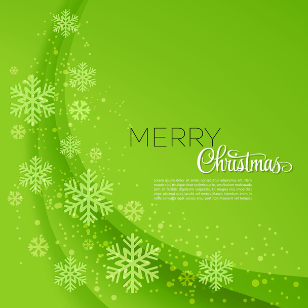 καλά Χριστούγεννα ευχετήρια κάρτα με νιφάδες χιονιού - Διάνυσμα, εικόνα