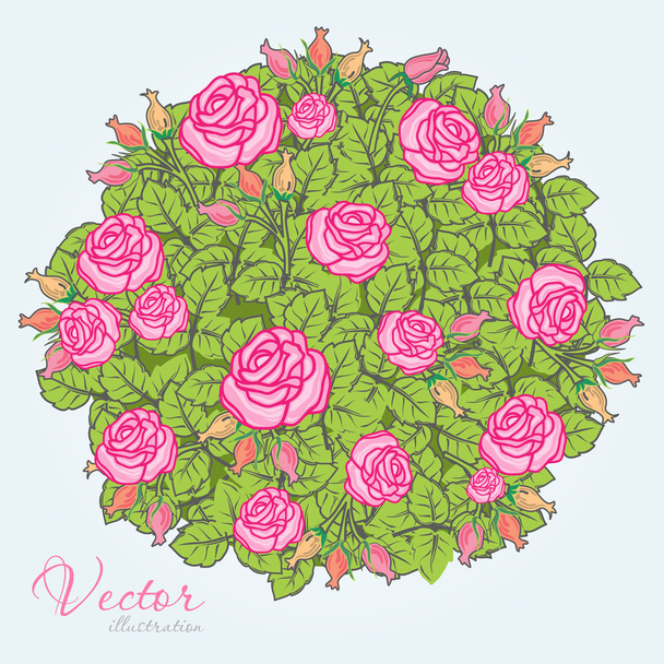 Doodle rózsákkal - Vektor, kép