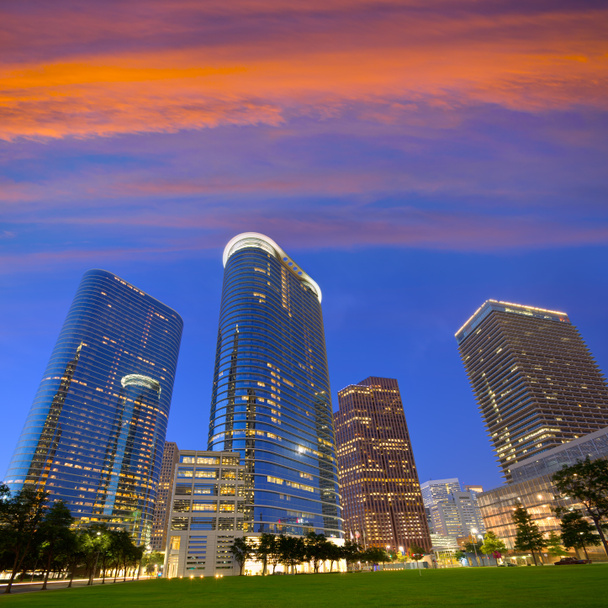 Houston Downtown skyline sunset at Texas US - Photo, Image