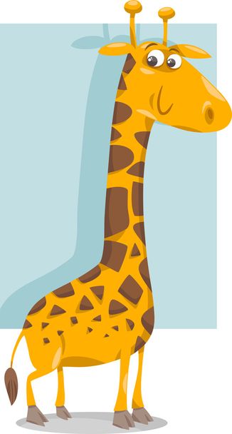 cute giraffe cartoon illustration - Vektör, Görsel