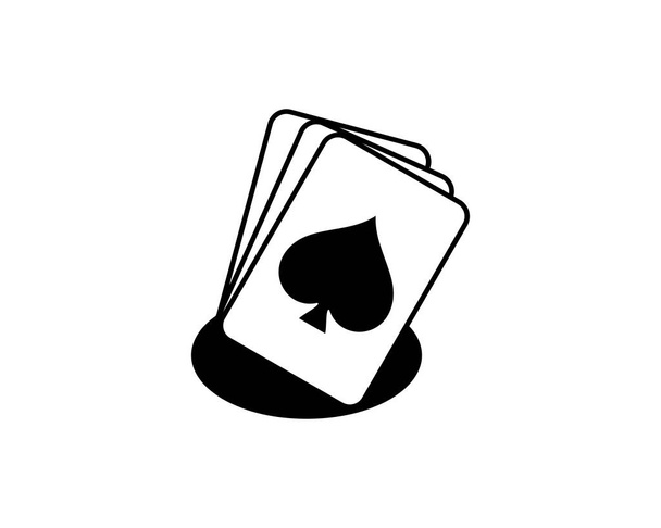 Asso poker card fuori dal foro logo illustrazione - Vettoriali, immagini
