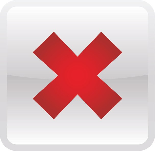 Error icon button on white background - Photo, Image