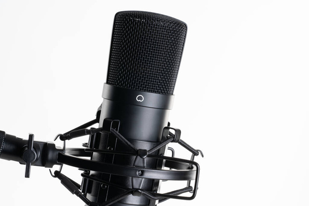 A close up image of proffesional studio mic isolated on the white background - Zdjęcie, obraz