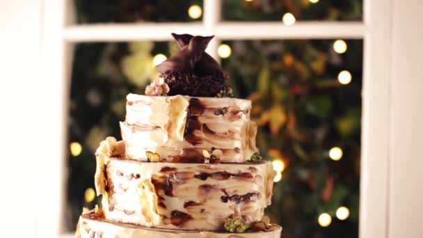 Gurmánské stupňová svatební dort - Záběry, video