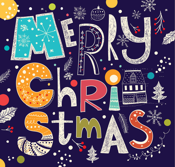 Merry Christmas greeting card - Vektor, obrázek