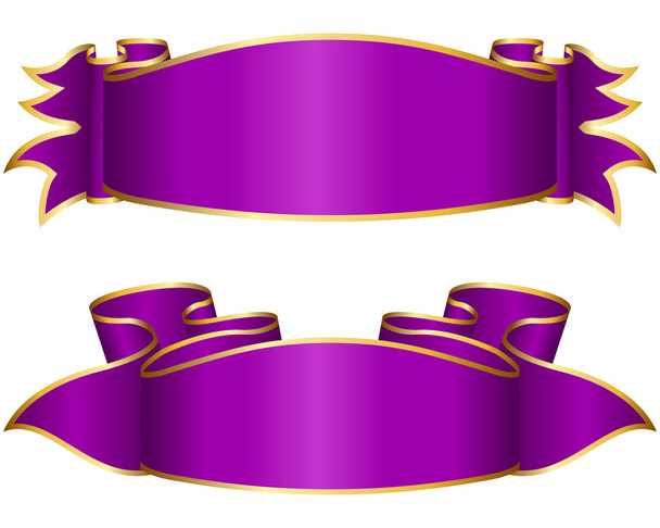 Violet ribbon collection - Vector, Image