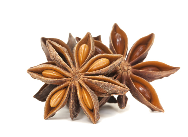 Star Anise Spice Group on white - Photo, Image