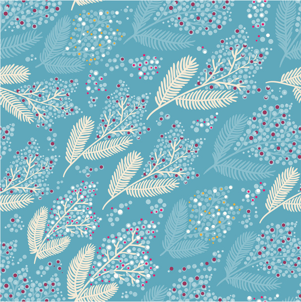 Small round flowers blue seamless pattern - Vetor, Imagem