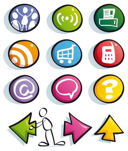 Funny web icons - Vector, Image