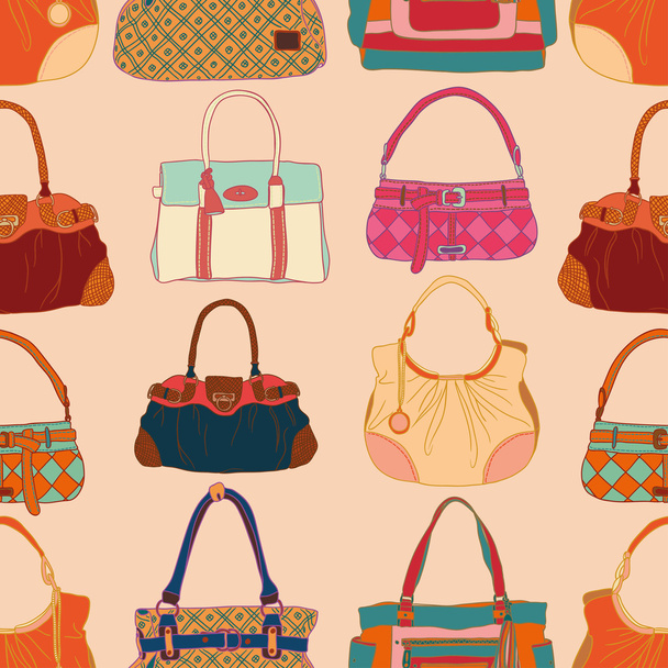 Fashion bags seamless pattern - Vector, afbeelding