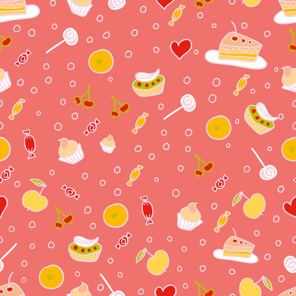 Pink sweet seamless pattern - Διάνυσμα, εικόνα